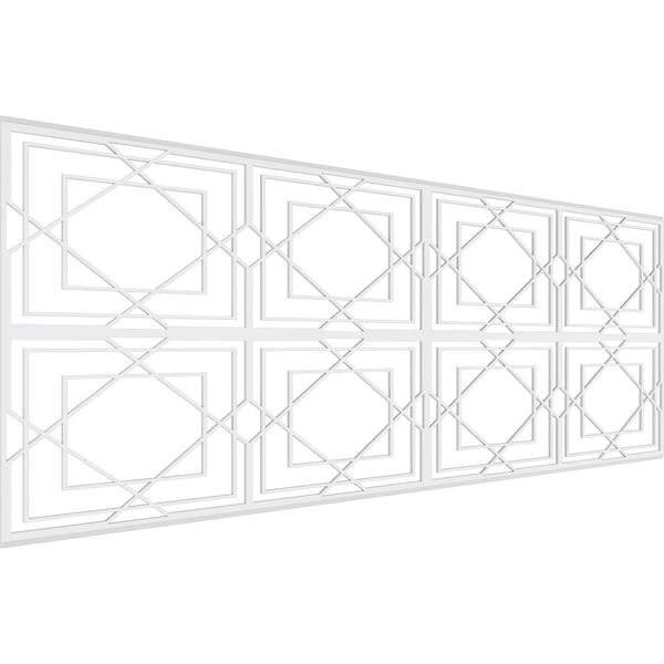 Ekena Millwork Set of Four Panels for 94 1/2"W x 36 1/4"H Lakewood Fretwork Wainscot Wall Paneling WPKP18X01X47LWD - main